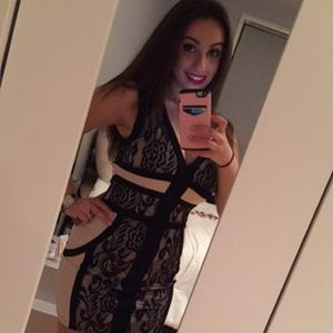 Hot Nude & Black Dress
